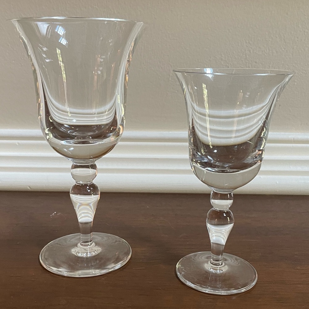2 Crystal Wine Goblets, Possibly Cumbria Crystal Ambleside Glasses